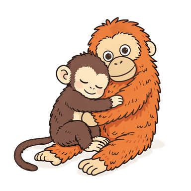 Punch-kun the baby macaque hugging his plushie
